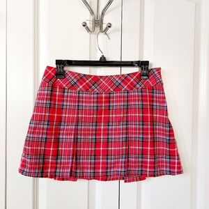 Y2k Red Plaid Low Rise Mini Skirt size 2 Abercrombie & Fitch Schoolgirl Clueless